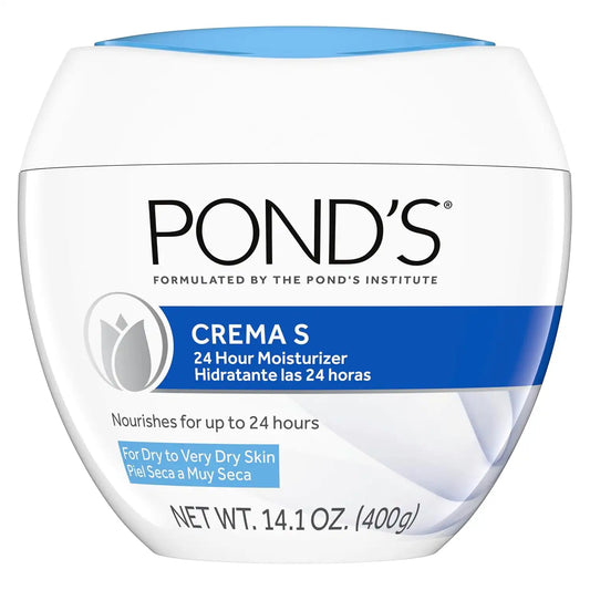 POND'S Nourishing Moisturizing Cream, Crema S, Fragrance Free, Ivory, 14.1 Ounce (Pack of 12)