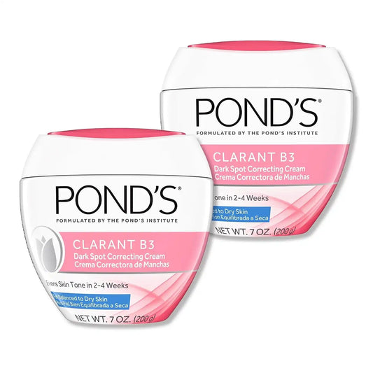 POND'S Clarant B3 Dark Spot Correcting Cream – Daily Moisturizer for Dry Skin – Moisturizing Face Cream with Vitamins B3 & C-– Dermatologist Tested,7 oz,(Pack of 4)