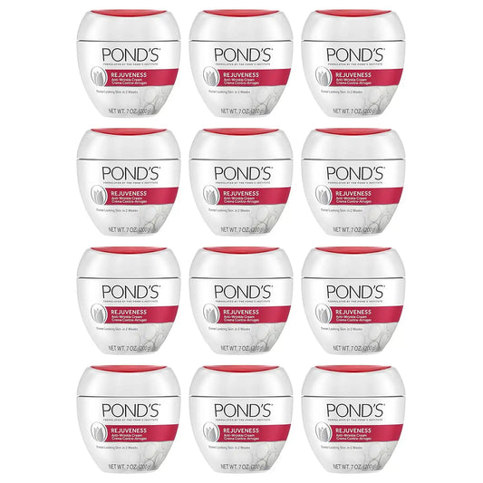 Pond's Rejuveness Face Cream for Women, Anti-Aging Face Moisturizer Skin Care with Alpha Hydroxy Acid and Collagen, 7 oz, 12 Pack